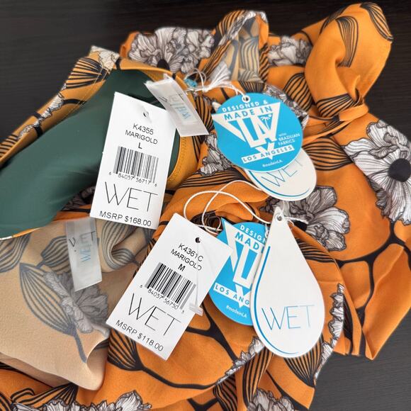 WET Swimsuit Set Women Large Floral One Piece Matching Cover Up Dress Resort NEW - Picture 9 of 14